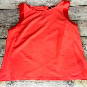 bebe Work Office Sleeveless Blouse w/ Pearl Clasp